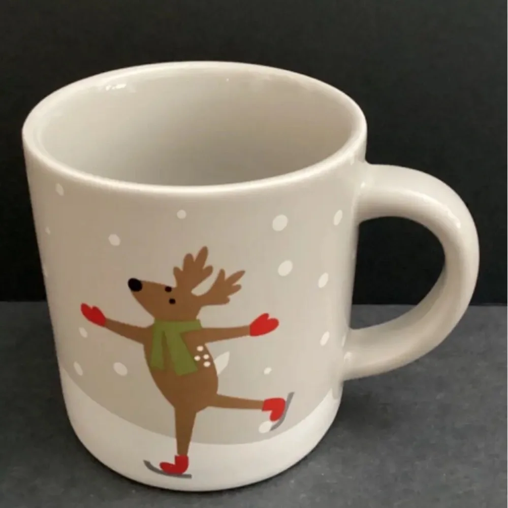 Crate & Barrel Christmas Joan Anderson Skating Reindeer 6 oz